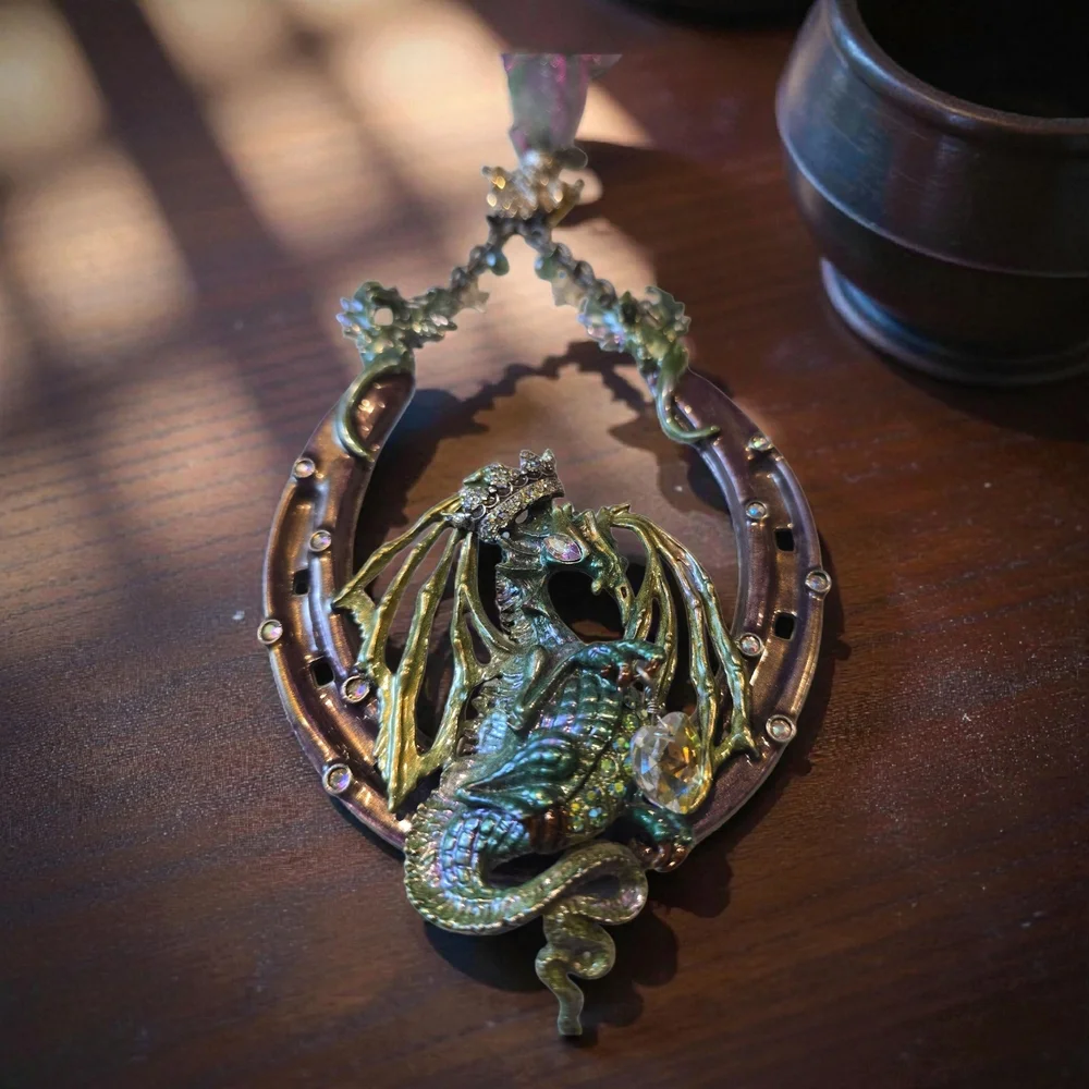 Kirks Folly Enchanted Dragon Wall Decor‎ - Green and Gold